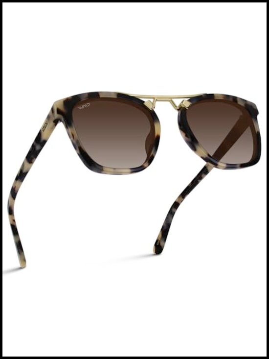 Oversized Square Polarized Sunglasses with Metal Double-Bar Bridge Acetate Frame main image 4